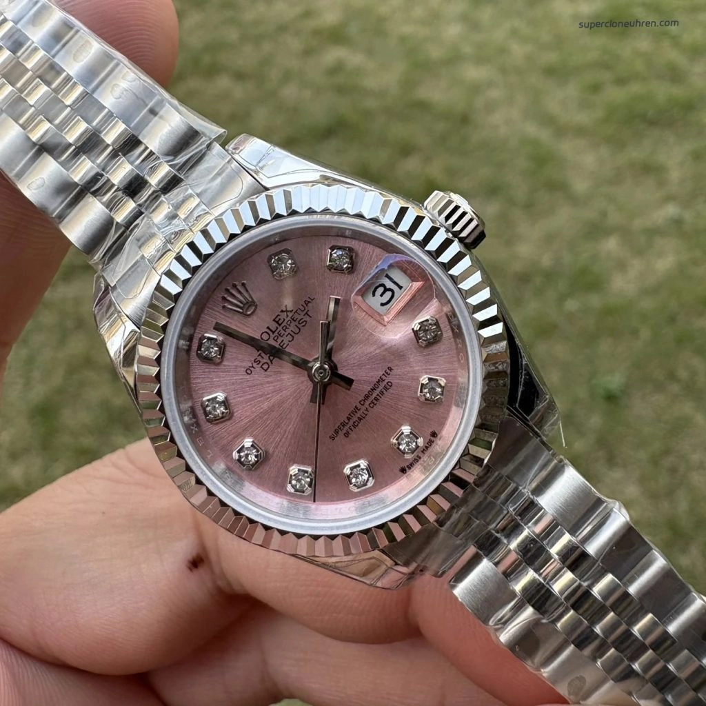 Premium Replica Uhr Rolex Lady-Datejust m279174-0003 Eisbeerenrosa Zifferblatt 28mm