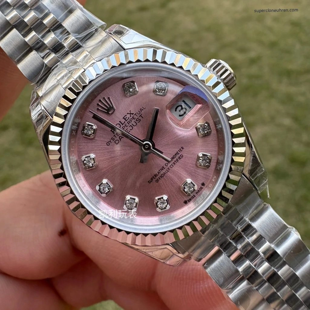 Premium Replica Uhr Rolex Lady-Datejust m279174-0003 Eisbeerenrosa Zifferblatt 28mm