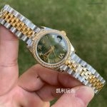 Premium Replica Uhr Rolex Datejust 31 178383-0005VI gruenes Zifferblatt mit Diamantbesatz 31mm