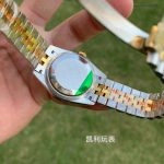 Premium Replica Uhr Rolex Datejust 31 178383-0005VI gruenes Zifferblatt mit Diamantbesatz 31mm