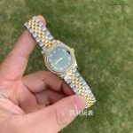 Premium Replica Uhr Rolex Datejust 31 178383-0005VI gruenes Zifferblatt mit Diamantbesatz 31mm