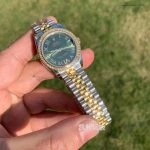 Premium Replica Uhr Rolex Datejust 31 178383-0005VI gruenes Zifferblatt mit Diamantbesatz 31mm