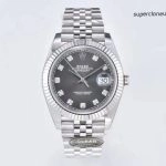 1:1 Super Clone Uhr Rolex Datejust m126334-0006 Grau Diamant-Zifferblatt 41mm