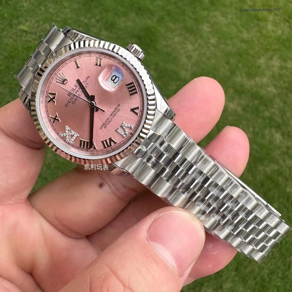 Premium Replica Uhr Rolex Datejust m126234-0031 rosa Zifferblatt Edelstahl 36mm
