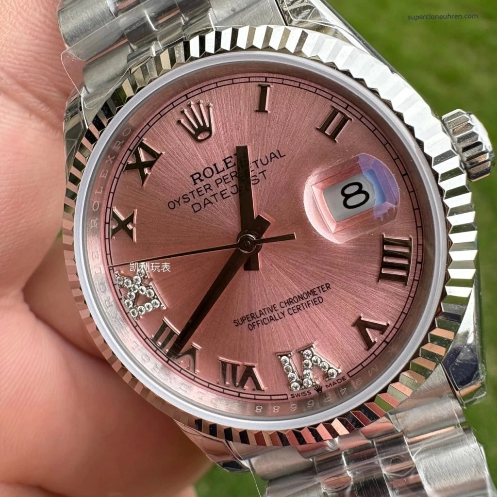 Premium Replica Uhr Rolex Datejust m126234-0031 rosa Zifferblatt Edelstahl 36mm