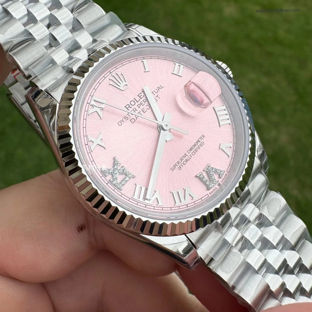 Premium Replica Uhr Rolex Datejust m126234-0031 rosa Zifferblatt Edelstahl 36mm