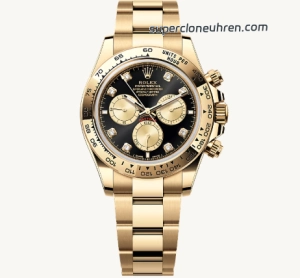 1:1 Super Clone Uhr Rolex Daytona m126508-0003 Gelbgold mit schwarzem Zifferblatt 40mm