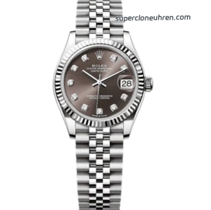 Premium Replica Uhr Rolex Datejust m278274-0008 graues Diamant-Zifferblatt Edelstahlband 31mm
