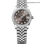 Premium Replica Uhr Rolex Datejust m278384rbr-0010 graues Zifferblatt mit Diamantbesatz 31mm