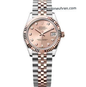 Premium Replica Uhr Rolex Datejust m278271-0024 Roségold-Zifferblatt mit Diamanten 31mm
