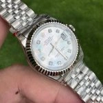 Premium Replica Uhr Rolex Datejust m279174-0009 Perlmuttzifferblatt mit Diamantbesatz 28mm