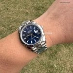 1:1 Super Clone Uhr Rolex Datejust 126334 Oyster Stahl Blaues Zifferblatt 41mm