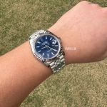 1:1 Super Clone Uhr Rolex Datejust 126334 Oyster Stahl Blaues Zifferblatt 41mm