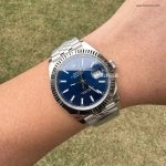 1:1 Super Clone Uhr Rolex Datejust 126334 Oyster Stahl Blaues Zifferblatt 41mm