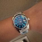 1:1 Super Clone Uhr Rolex Datejust 126334 Oyster Stahl Blaues Zifferblatt 41mm