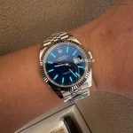 1:1 Super Clone Uhr Rolex Datejust 126334 Oyster Stahl Blaues Zifferblatt 41mm