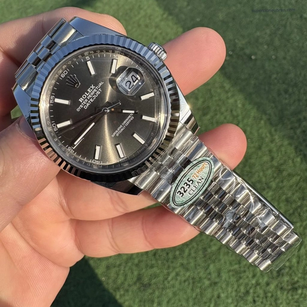 1:1 Super Clone Uhr Rolex Datejust 126334 Grau Stabindizes Jubilé-Band 41mm
