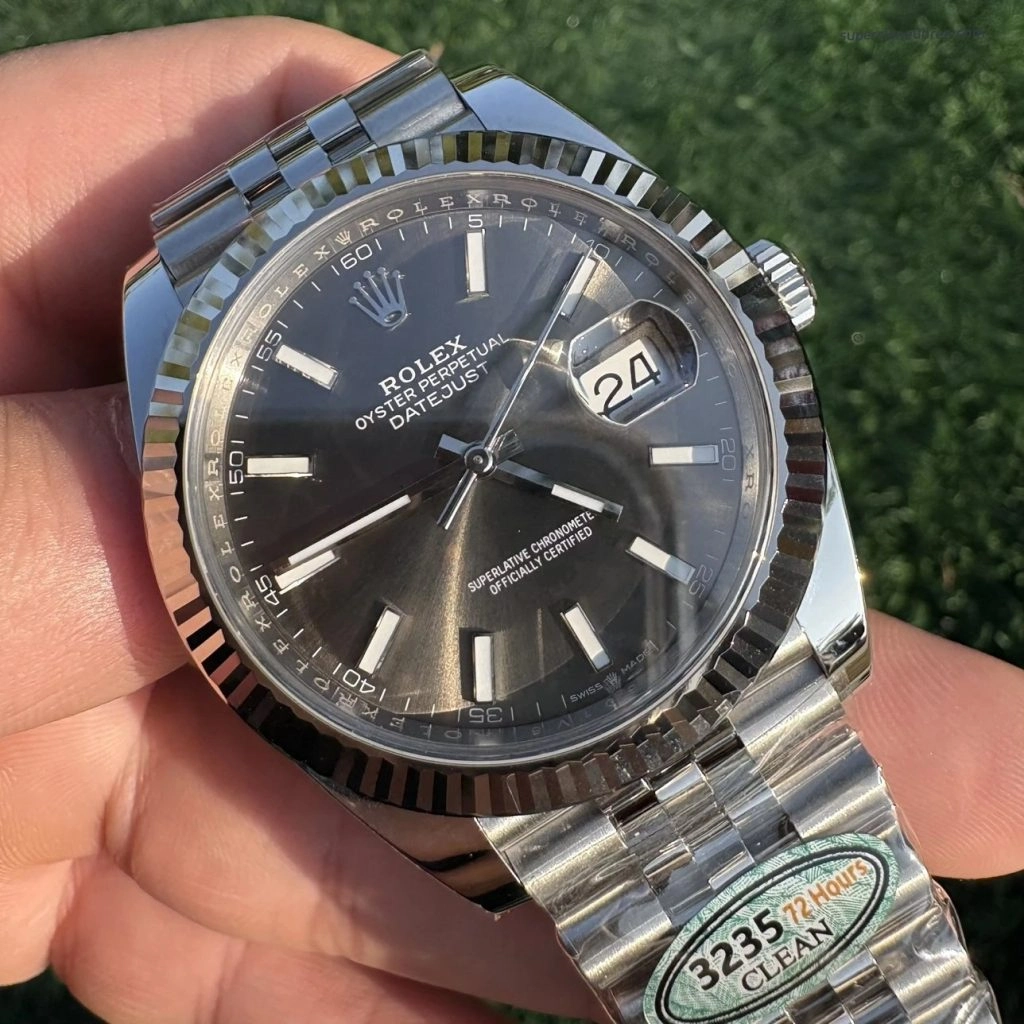 1:1 Super Clone Uhr Rolex Datejust 126334 Grau Stabindizes Jubilé-Band 41mm