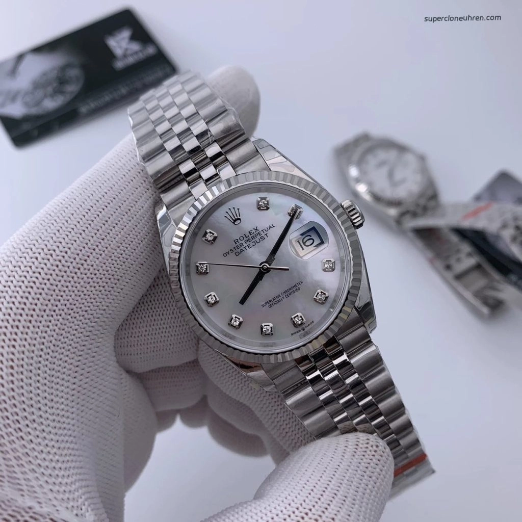 Premium Replica Uhr Rolex Datejust m126234-0019 Perlmutt-Zifferblatt 36mm