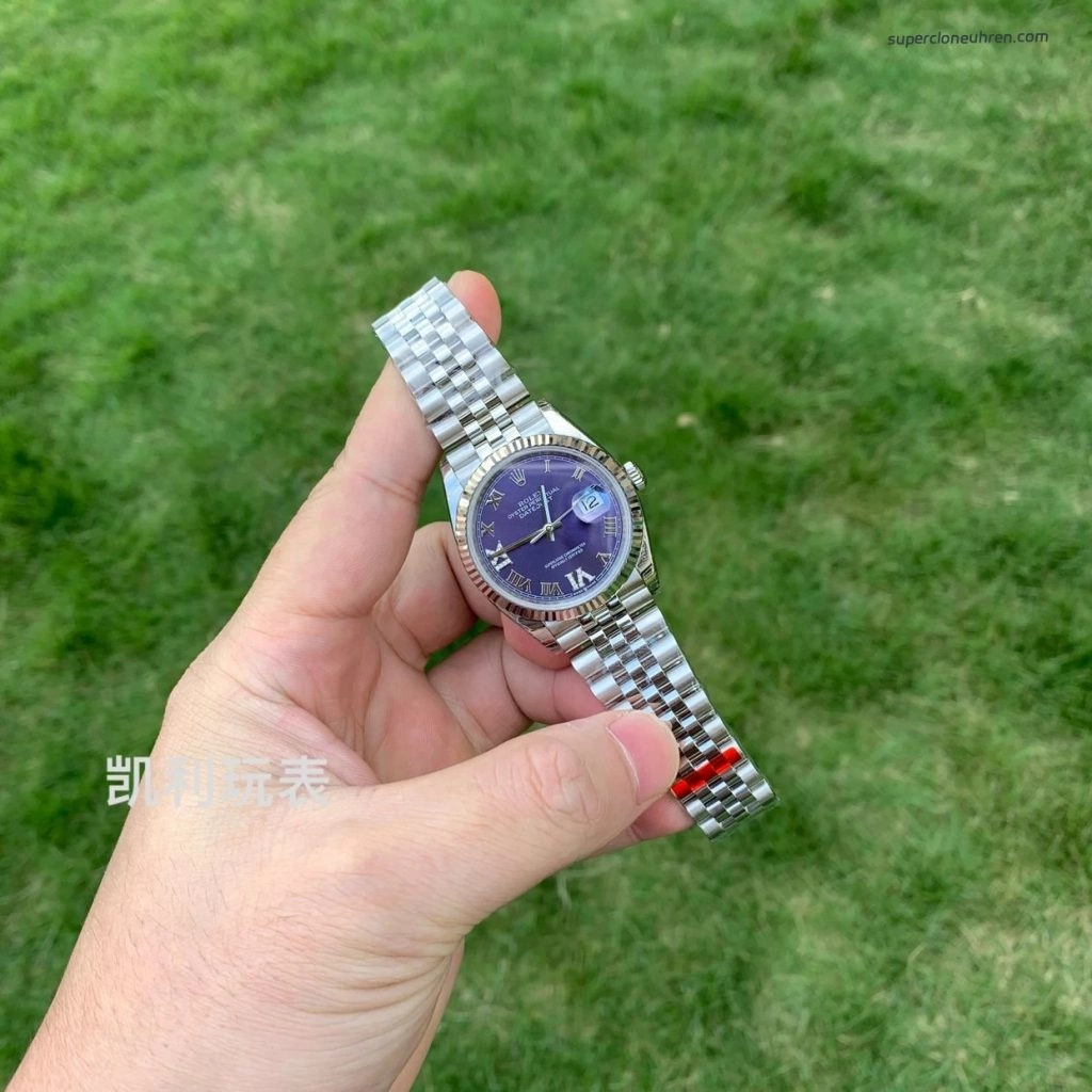 Premium Replica Uhr Rolex Datejust m126234-0021 lila Zifferblatt mit Diamantbesatz 36mm