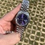 Premium Replica Uhr Rolex Datejust m126234-0021 lila Zifferblatt mit Diamantbesatz 36mm