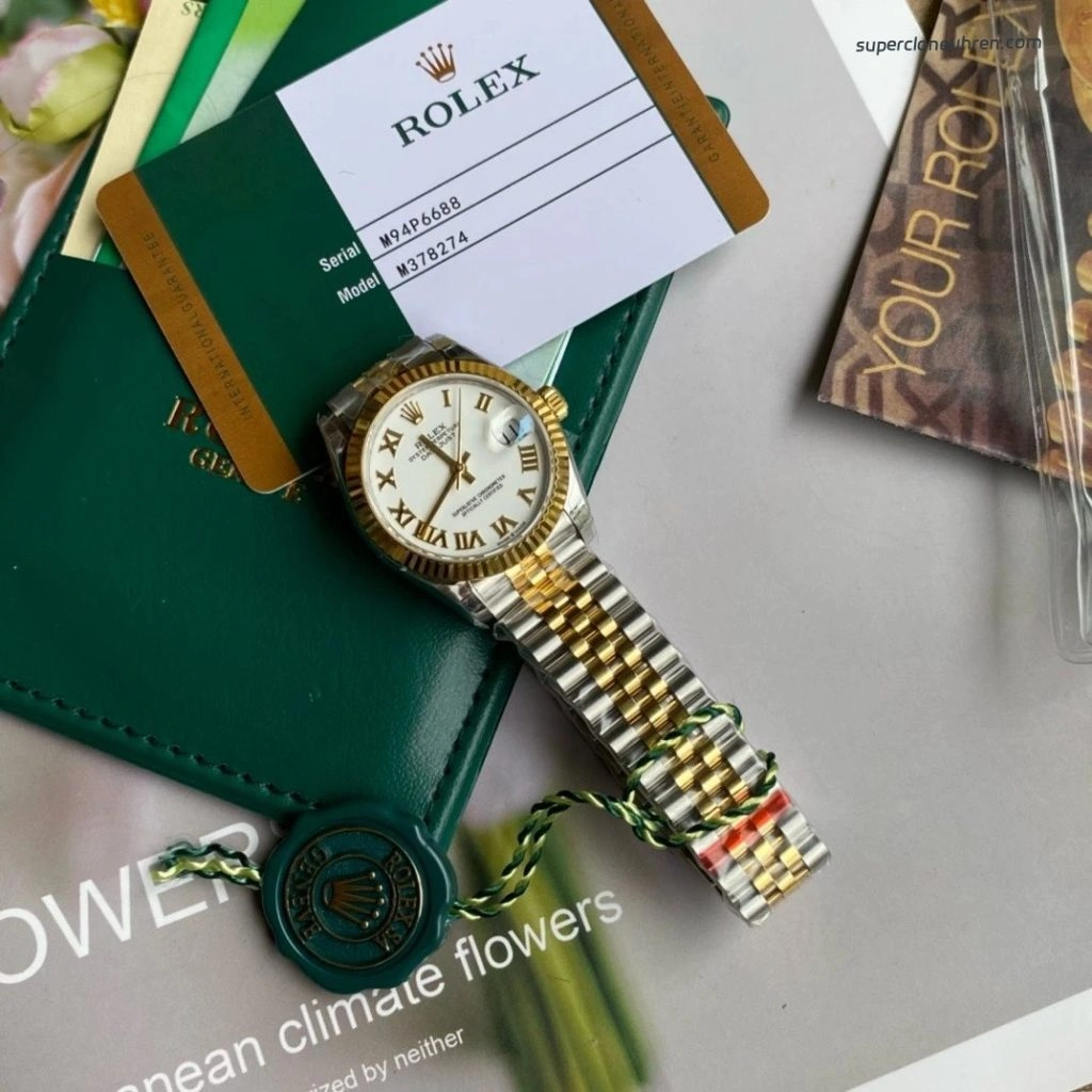 Premium Replica Uhr Rolex Datejust m278273-0002 Bicolor mit römischen Ziffern 31mm