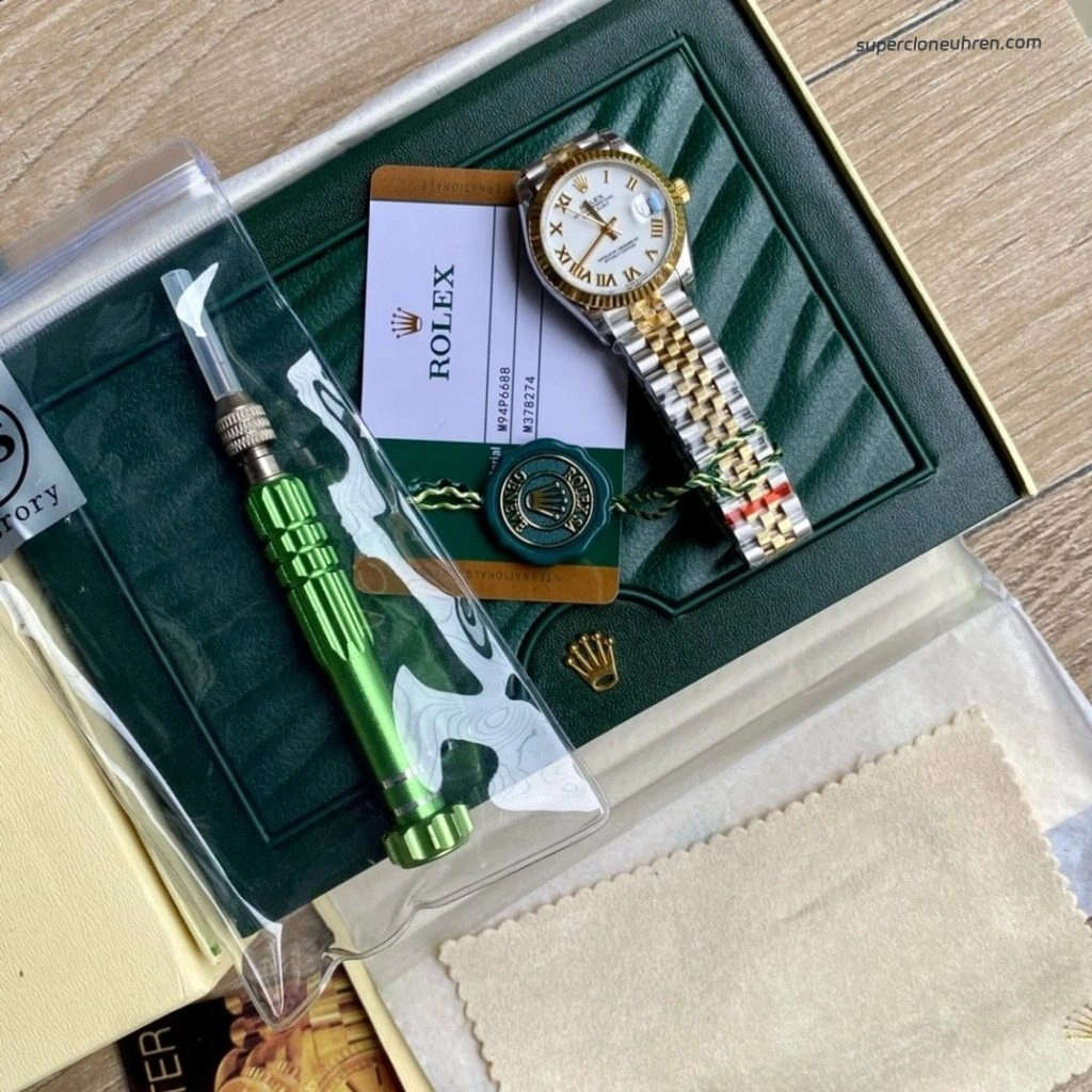 Premium Replica Uhr Rolex Datejust m278273-0002 Bicolor mit römischen Ziffern 31mm
