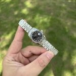 Premium Replica Uhr Rolex Lady-Datejust m279174-0015 graues Zifferblatt mit Diamanten 28 mm