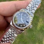 Premium Replica Uhr Rolex Lady-Datejust m279174-0015 graues Zifferblatt mit Diamanten 28 mm