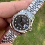Premium Replica Uhr Rolex Lady-Datejust m279174-0015 graues Zifferblatt mit Diamanten 28 mm