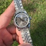 Premium Replica Uhr Rolex Lady-Datejust m279174-0015 graues Zifferblatt mit Diamanten 28 mm
