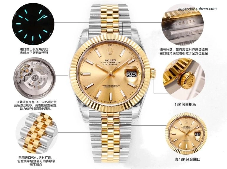 1:1 Super Clone Uhr Rolex Datejust m126331-0009 Edelstahl und Everose-Gold 41 mm