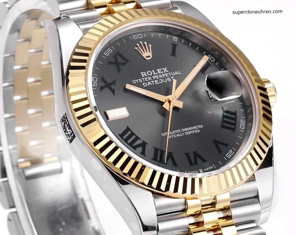 1:1 Super Clone Uhr Rolex Datejust 126333-0020 mit grünem Zifferblatt und 18K Goldauflage 41mm