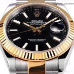 Premium Replica Uhr Rolex Datejust 41 m126333-0013 mit schwarzem Zifferblatt und Gold-Stahl 41mm