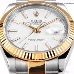 Premium Replica Uhr Rolex Datejust m126333-0015 weißes Zifferblatt Bicolor 41mm