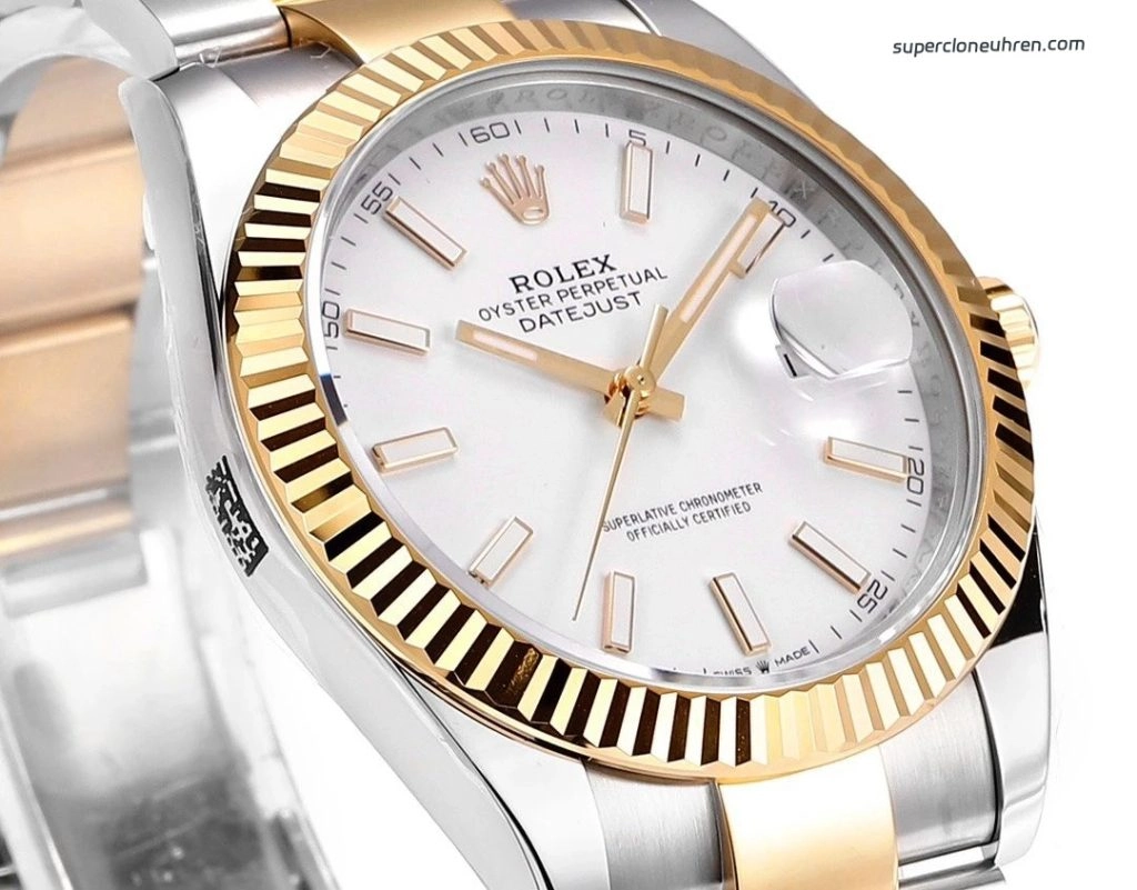 Premium Replica Uhr Rolex Datejust m126333-0015 weißes Zifferblatt Bicolor 41mm