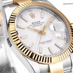 Premium Replica Uhr Rolex Datejust m126333-0015 weißes Zifferblatt Bicolor 41mm