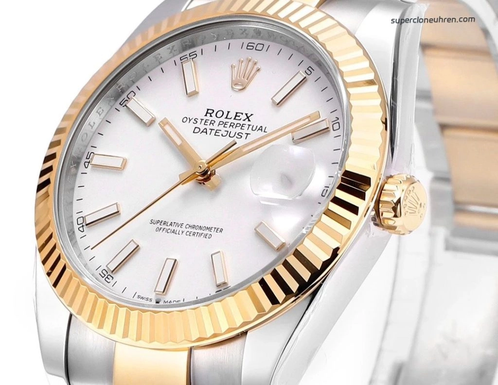 Premium Replica Uhr Rolex Datejust m126333-0015 weißes Zifferblatt Bicolor 41mm