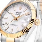 Premium Replica Uhr Rolex Datejust m126333-0015 weißes Zifferblatt Bicolor 41mm