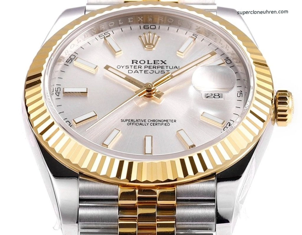 1:1 Super Clone Uhr Rolex Datejust m126333-0002 silbernes Zifferblatt 41mm