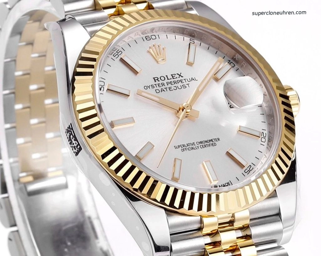 1:1 Super Clone Uhr Rolex Datejust m126333-0002 silbernes Zifferblatt 41mm