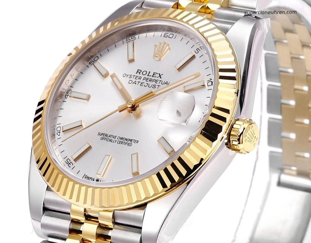 1:1 Super Clone Uhr Rolex Datejust m126333-0002 silbernes Zifferblatt 41mm