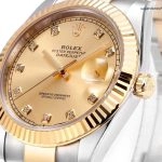 Premium Replica Uhr Rolex Datejust 41 m126333-0011 mit Diamantindizes und Goldlook 41 mm