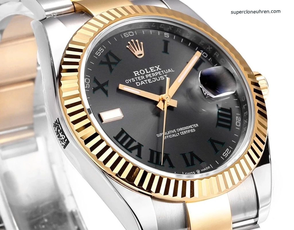 Premium Replica Uhr Rolex Datejust 41 m126333-0019 grünes Zifferblatt mit 18K-Goldband 41mm