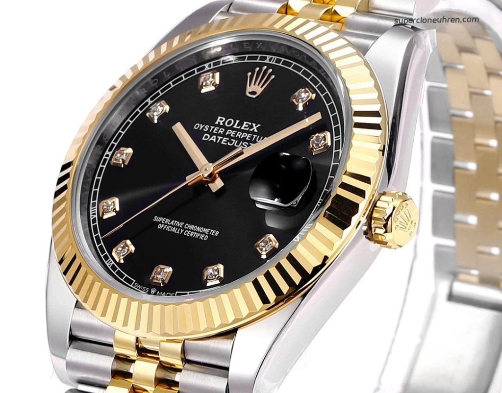 Super Clone Rolex Datejust m126333-0006 mit Diamantindizes und Jubilee-Band 41 mm