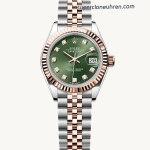 Premium Replica Uhr Rolex Datejust m279171-0007 Roségold-Grün 28mm