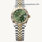 Premium Replica Uhr Rolex Datejust m278273-0016 grün Zifferblatt Bicolor 31mm