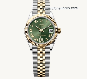 Premium Replica Uhr Rolex Datejust m278273-0016 grün Zifferblatt Bicolor 31mm