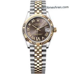 Premium Replica Uhr Rolex Datejust m278273-0018 graues Zifferblatt Bicolor 31mm