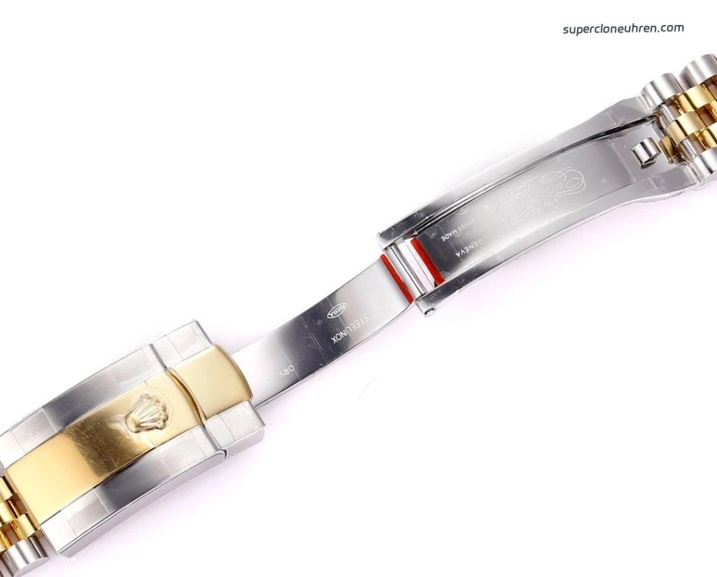 Premium Replica Uhr Rolex Datejust m126333-0022 mit goldenem Wellenzifferblatt 41 mm
